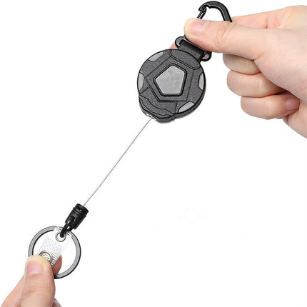 Uittrekbare Swaardiens Trekring Sleutelhanger Terugslag Sleutelhouer Staaldraad Touhouer