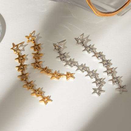 Stainless Steel Star Earrings For A High-End