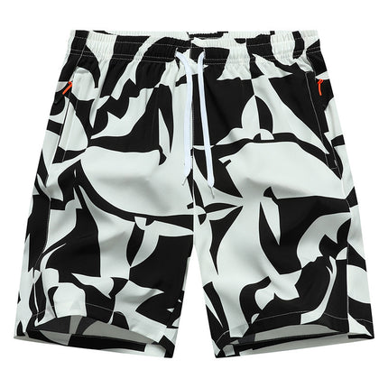 Casual Loose Pattern Cropped Elastic Waist Breathable Beach Pants