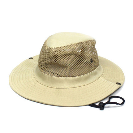 Patchwork Mesh Breathable Bucket Hat Fishing Cycling Windproof Sun Protection Foldable