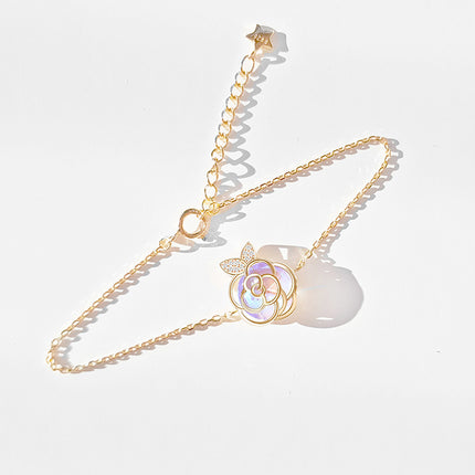 Kamellia Gevorderde Ontwerpgevoel Nis Sagte Blom Sleutelbeen Ketting Armband
