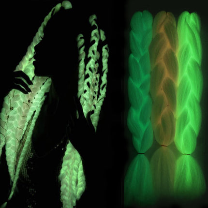 Luminescent Fluorescerende Chemiese Vesel Pruik Groot Vlegsel