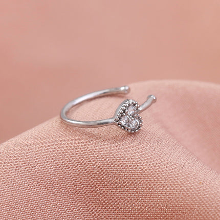 European and American cross-border personality trend nose studs exquisite micro-diamond body piercing false nose ring crown nose clip zircon accessories