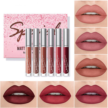 Lipstiffie 6-Stuk Stel Mat Fluweel Lipglans