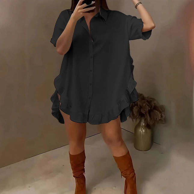 Spring And Summer Shirt Loose Solid Color Women's Clothing