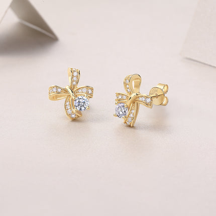 Top-quality Moissanite Luxury And Fashionable Light Luxury Jewelry Silver Stud Earrings S925 Silver Plated Platinum
