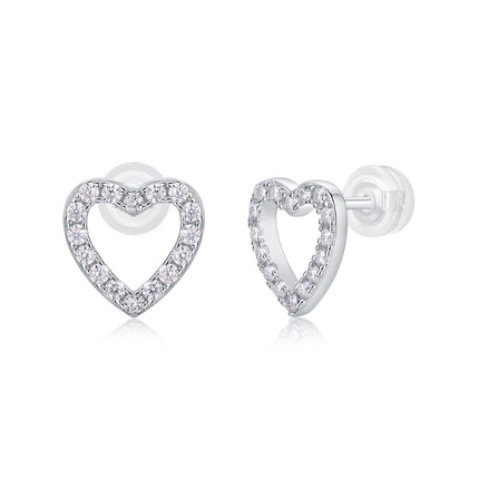 From The Heart - Premium Moissanite Luukse Mode Ligte Luukse Juweliersware Silwer Oorknoppies S925 Versilwerde Platinum