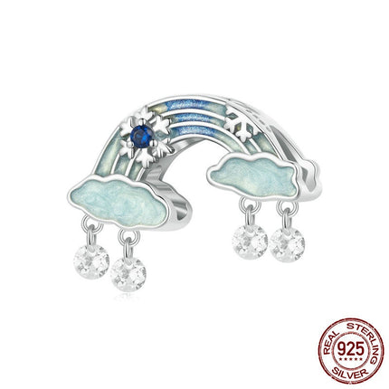 Ys En Sneeu Feetjie Reënboog S925 Sterling Silwer Selfdoen Armband Rygkrale