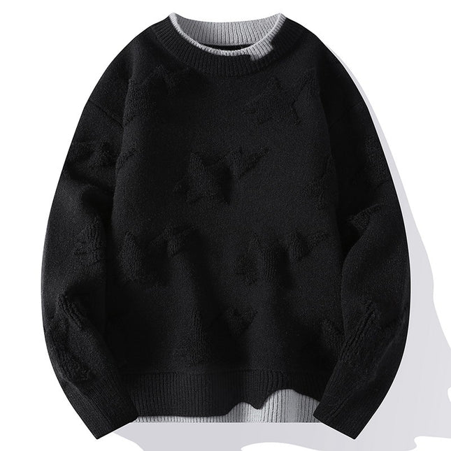 Autumn And Winter Round Neck Sweater Knitwear Men's Clothing Plus Size