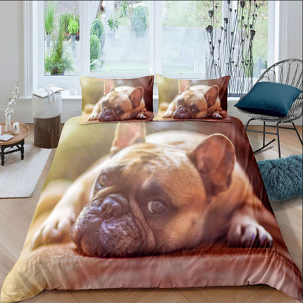 3D Pug Digitale Druk Beddegoedstel