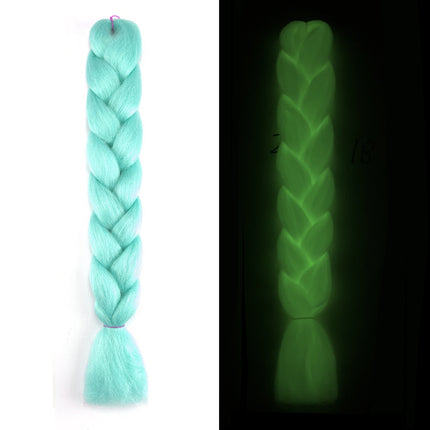 Luminescent Fluorescerende Chemiese Vesel Pruik Groot Vlegsel