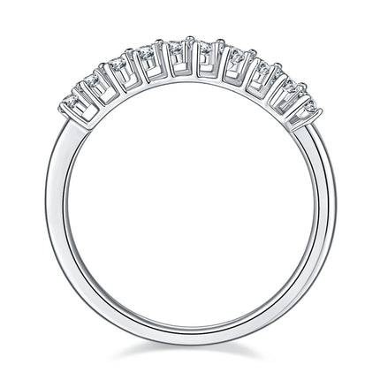 A Luxurious And Fashionable Light Luxury Jewelry Silver Ring Set With Top-quality Moissanite, S925 Silver Plated With Platinum