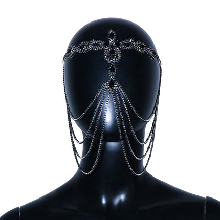 Oordrewe Strass Swart Masker Haarbykomstighede