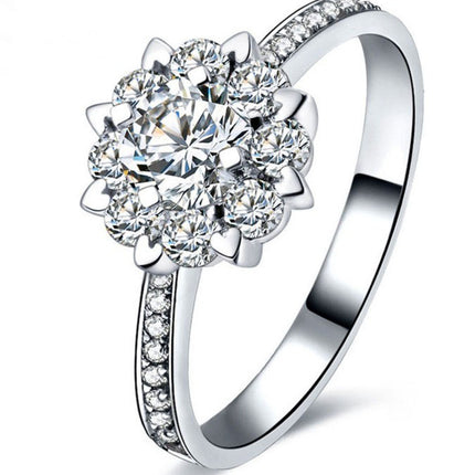 Mikro-karaat Verloof- en Trouring Ring Vroulike Voornemerring 18K Goud Diamantring Sirkon Kaal Diamant