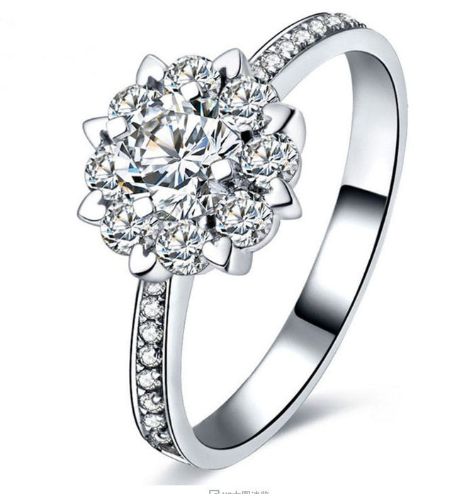 Mikro-karaat Verloof- en Trouring Ring Vroulike Voornemerring 18K Goud Diamantring Sirkon Kaal Diamant
