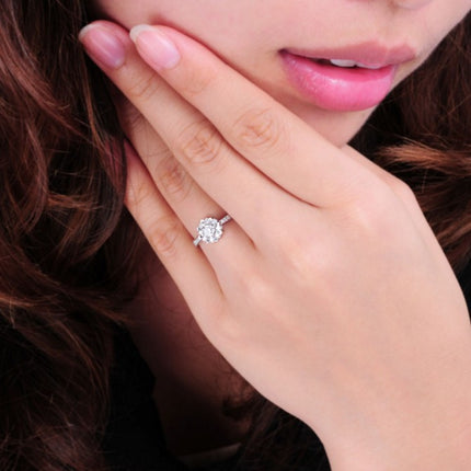 Mikro-karaat Verloof- en Trouring Ring Vroulike Voornemerring 18K Goud Diamantring Sirkon Kaal Diamant