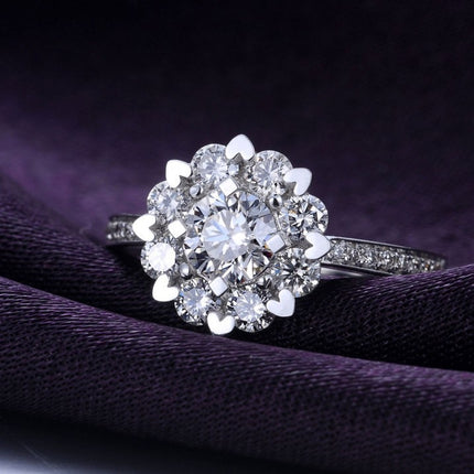 Mikro-karaat Verloof- en Trouring Ring Vroulike Voornemerring 18K Goud Diamantring Sirkon Kaal Diamant
