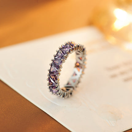 Super Sparkle Pers Sirkon Ry Ring Vir Vroue, Verstelbare Oop Ring, Luukse Glansende Stylvolle Ring, Groothandel & Dropshipping