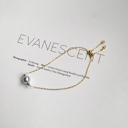 Seewater Pêrel Werklik Hennep Enkel 14K Goue Armband