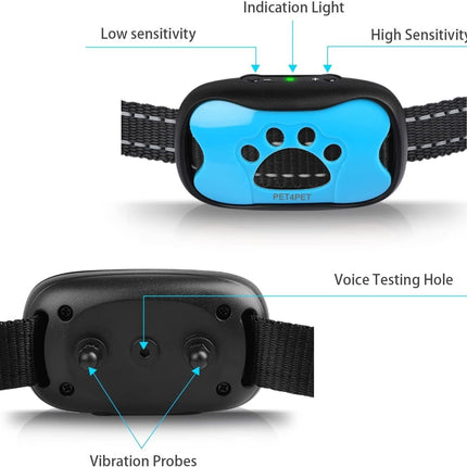 Anti Bark Collar Stop Dog Barking Sound Vibration S-M-L Adjustable Rechargeable