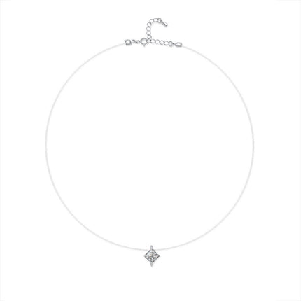 1-Carat Moissanite Mermaids Tears Pendant Necklace For Women Clavicle Chain