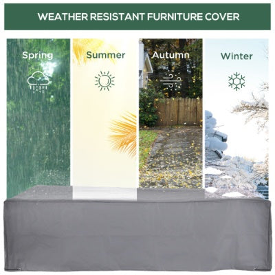 Outsunny 97 X 65X 26 Swaar Diens Buitelug Seksionele Bankoortrek, Waterdigte Patio Meubel Oortrek Vir Weerbeskerming, Grys
