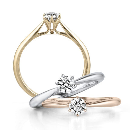 Diamant-ingelegde simulasie-diamantring Goudkleurige roosgoud troudiamant vroulike ring