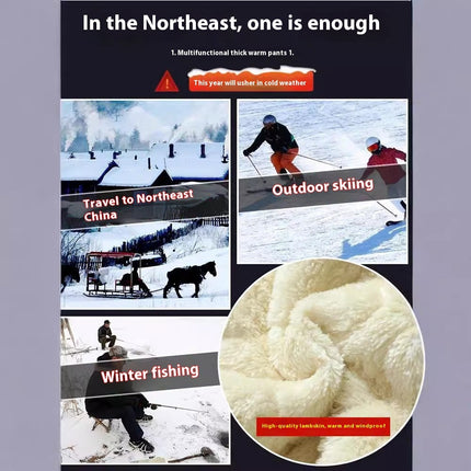 Tactical Pants Men's And Women's Waterproof Windproof Thick Cotton-padded Trousers Cold-proof Lambswool