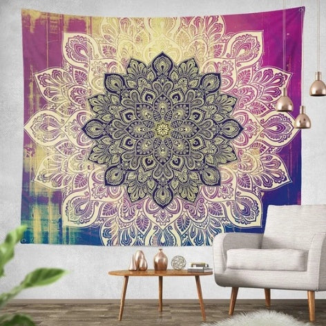 Magenta Ombre Mandala Tapisserie