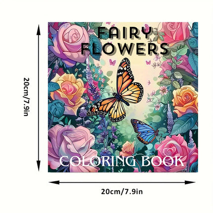 28 Pages Fairy Flowers Coloring Book Coloring Book For Adult Stress Reduction Colouring Book Valentine's Day Gifting, Birthday Party Gift, Drawing Supplies, Christmas Gift, Back To School Supplies