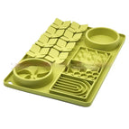Leek Green / Silicone Pet Slow Food Mat / Rectangular