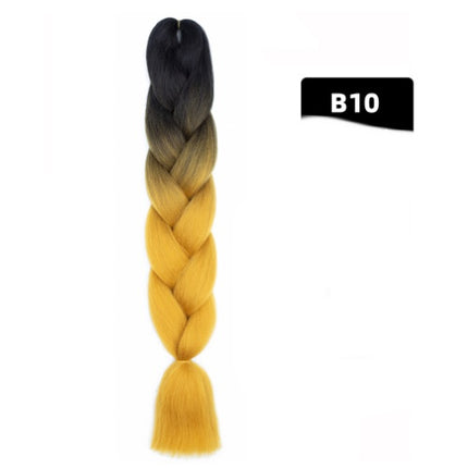 Color Big Braid African Chemical Fiber High Temperature Silk Wig Gradient