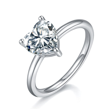 Hartvormige Moissanite Geset Met Topgehalte Moissanite Luukse En Modieuse Ligte Luukse Juweliersware Silwer Ring S925 Silwer-bedekte Platinum