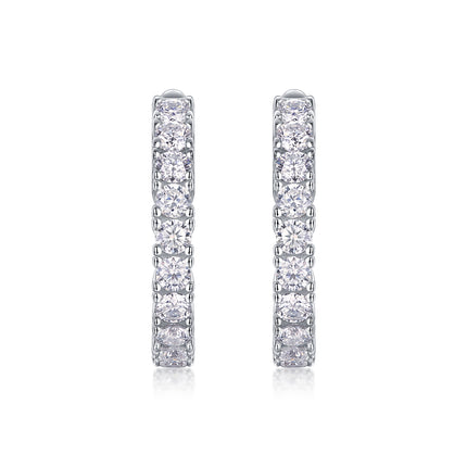 Modern Guide - Premium Moissanite Luxury Fashion Light Luxury Jewelry Silver Stud Earrings S925 Silver Plated Platinum