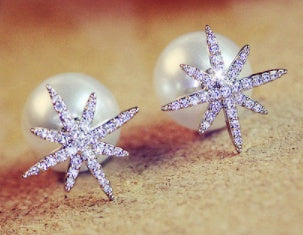 Sirkonium Sneeuwêrel Dubbelzijdige Oorbelle