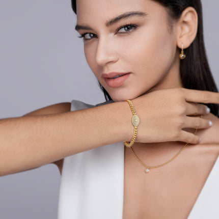 Gestel Met Topgehalte Moissanite, Is Hierdie Luukse En Modieuse Lig Luukse Tendens Juweliersware Silwer Armband S925 Silwer-verguld Met Goud