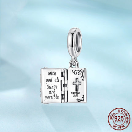 Open And Close Cross Pendant Ornaments S925 Sterling Silver Beads
