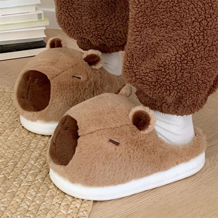 Tuis Warm Oulike Spotprent Capybara Katoen Pantoffels