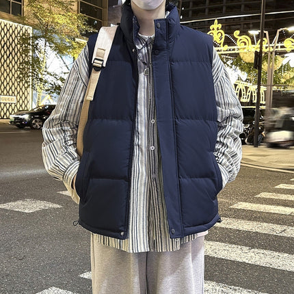 Stand Collar Vest Winter Loose Plus Size Padded Jacket Cotton Padded Coat