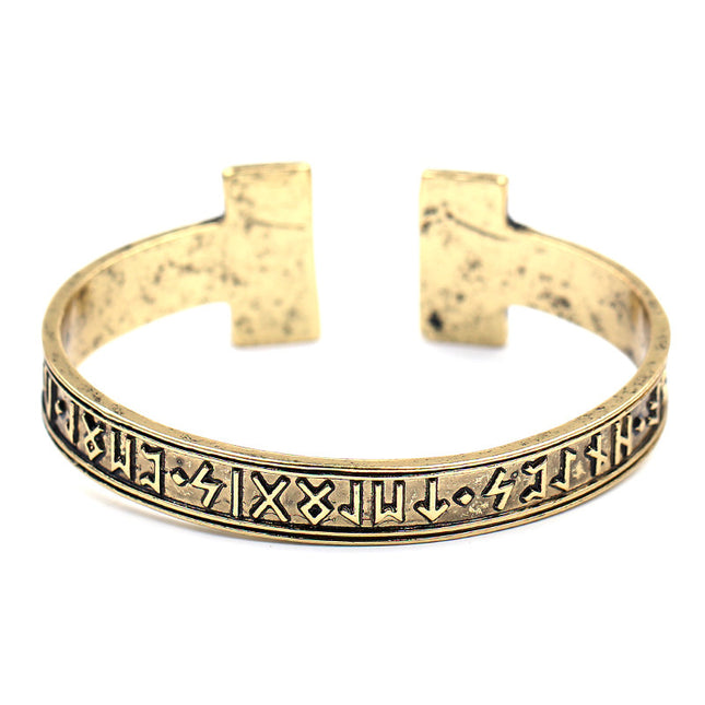 Ancient gold text bracelet