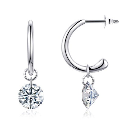Top-quality Moissanite Luxury And Fashionable Light Luxury Jewelry Silver Stud Earrings S925 Silver Plated Platinum