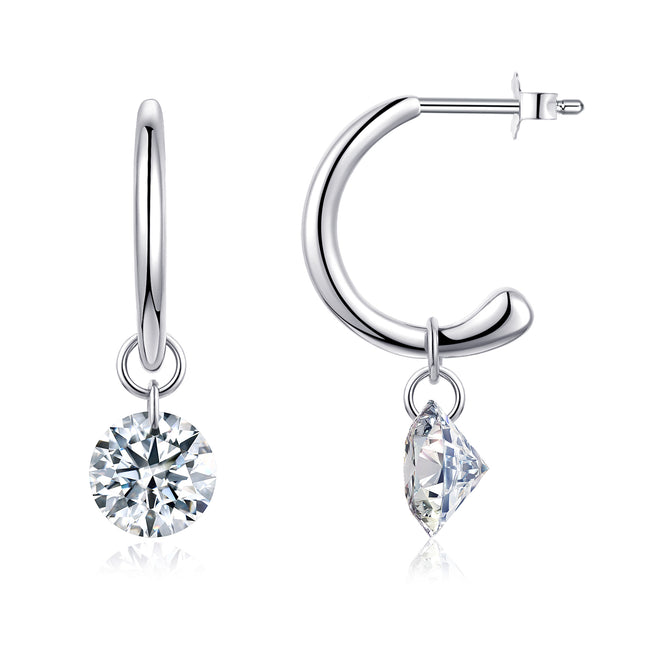 Top-quality Moissanite Luxury And Fashionable Light Luxury Jewelry Silver Stud Earrings S925 Silver Plated Platinum