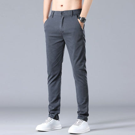 Men's Straight Leg Slim Fit Elastic Work Pants