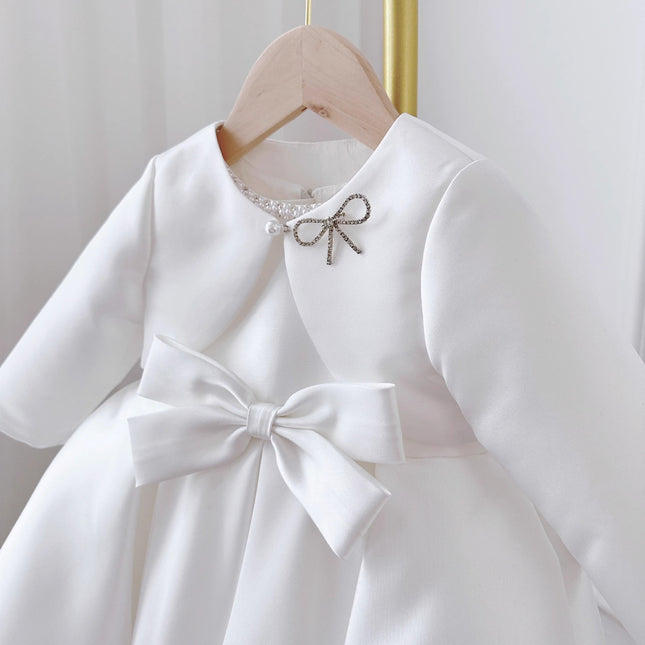 Korean Style Women's Baby Dress White Classic Style Two-piece Set
