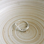 Silwer Gedraaide Lyn Ring / Verstelbare Opening