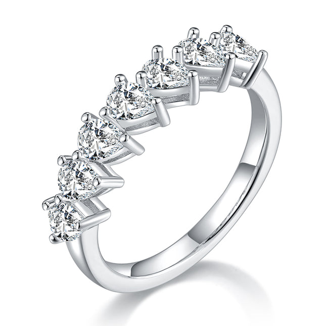 'n Luukse en Modieuse Ligluukse Juweliersware Silwerring Geset Met Topgehalte Moissanite, S925 Silwer Geplateer Met Platinum