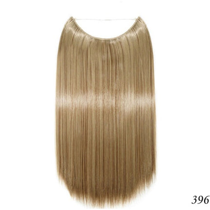 S-noilite 20 inches Invisible Wire No Clips in Hair Extensions Secret Fish Line Hairpieces Silky Straight Synthetic