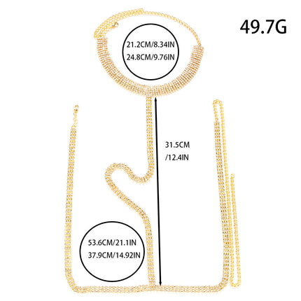 Halter Lyf Ketting Mans Lyf Kettings Volle Diamant Multiry Halsnoer Sexy Lyf Bykomstighede