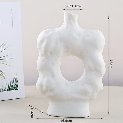 Ins Plain Ceramic Vase Decoration Special Shaped Living Room Home
