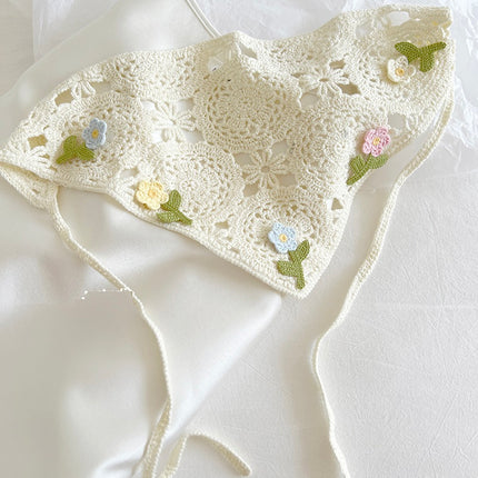 French Style Triangular Binder Retro Headcloth Knitted Headdress Photo